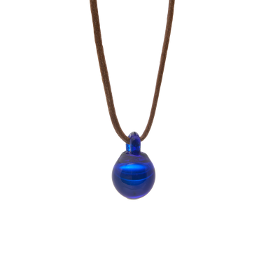 Petite E Pendant, blue glass