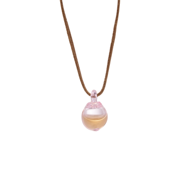 Petite E Pendant, pink glass
