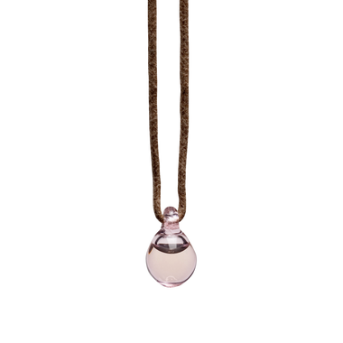 Petite E Pendant, pink glass